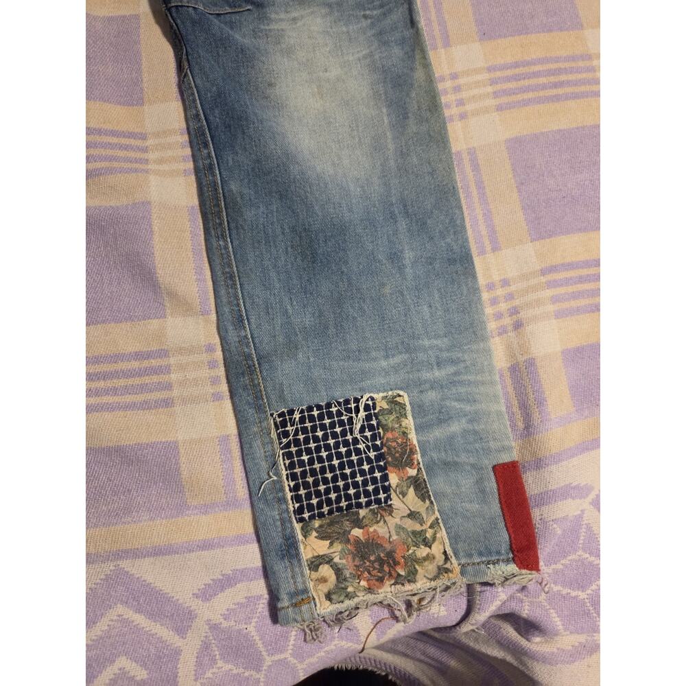Billionaire Boys Club Prewashed Distressed Patchwork Faded Jeans Men's 37 x 33 - Picture 11 of 15